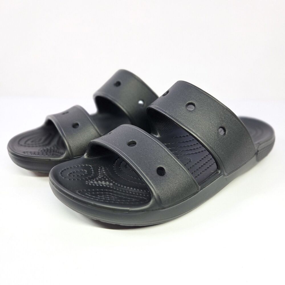 Crocs Classic Two Strap Slide Sandals Black Men’s 9 Women’s 11